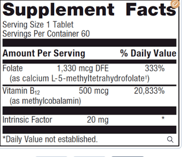 Intrinsi B12/Folate 60 tabs * Metagenics Supplement - Conners Clinic